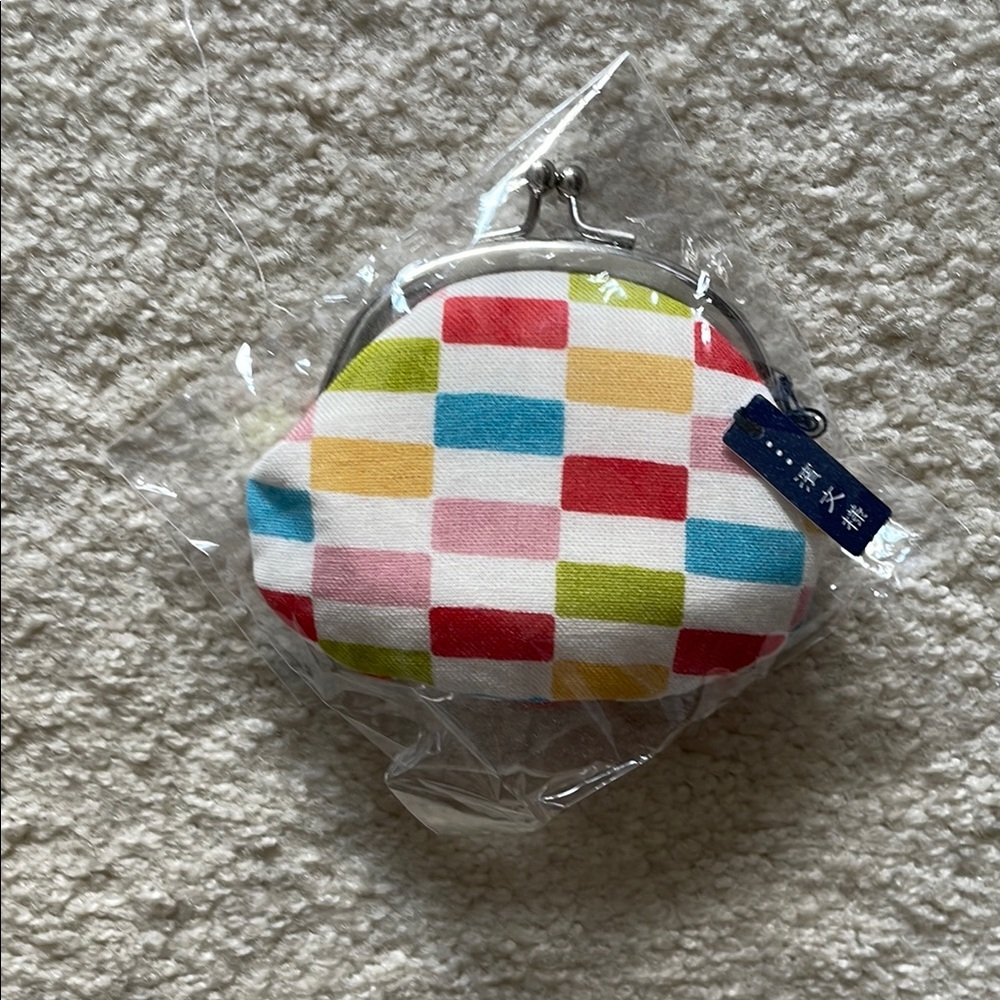 NWT Colorful Checkered Coin Purse